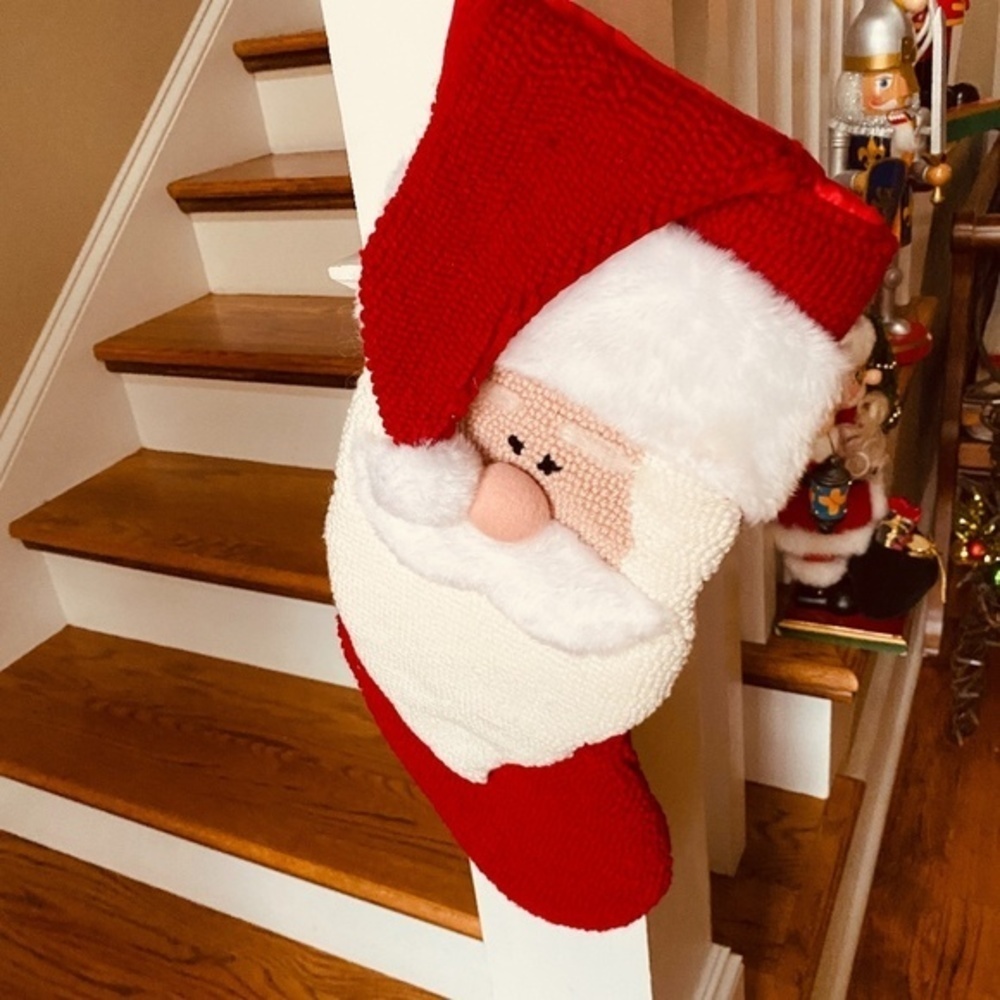 Vintage Dan Dee Santa Clause Velvet Stocking - Picture 3 of 10